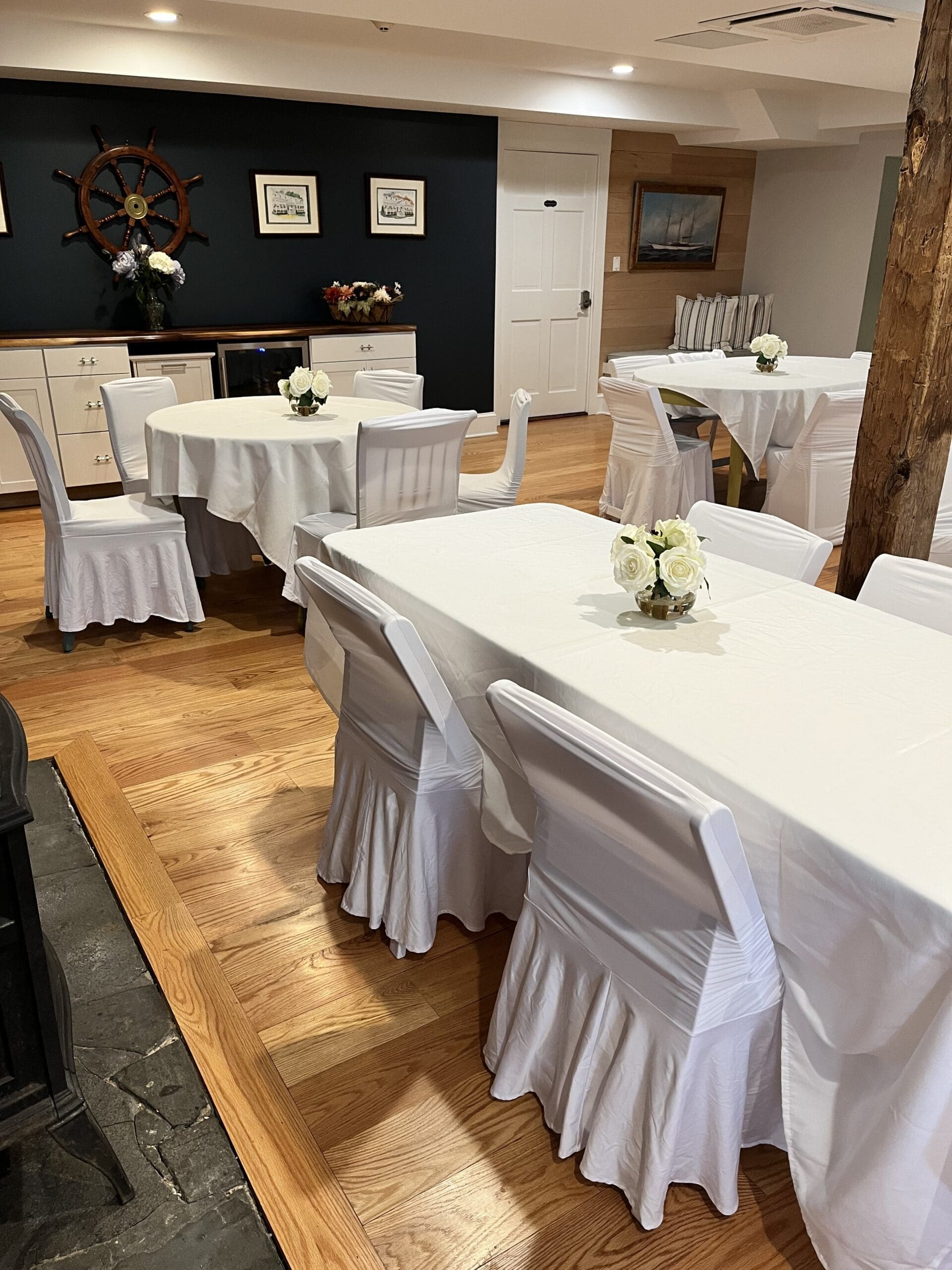 Image of Event Space Set up with tables and chairs at Captain Stannard hotel
