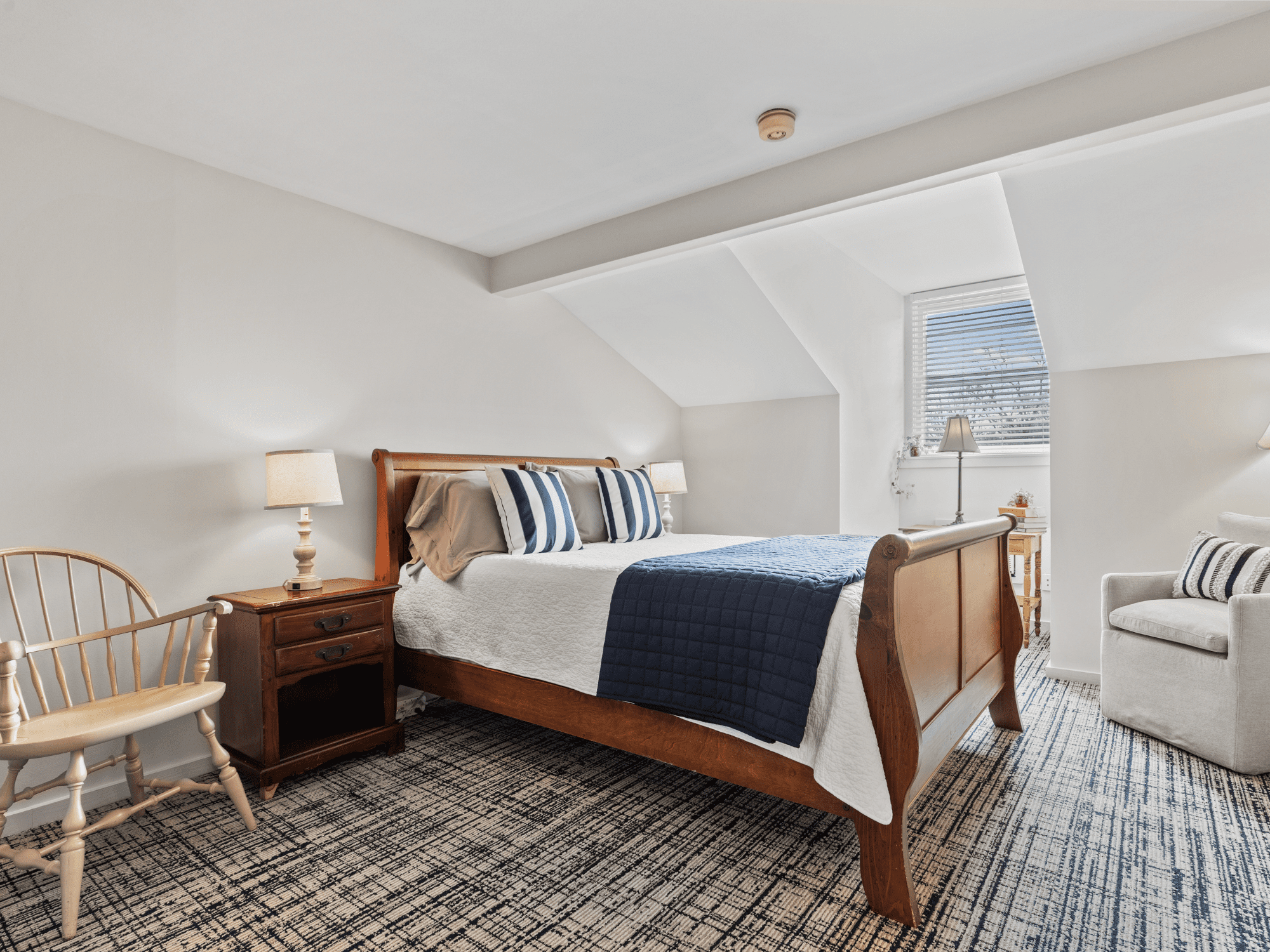 Image of The Mystic hotel room at The Captain Stannard in Westbrook Connecticut.